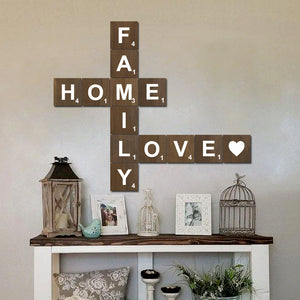 TenXVI Designs - Family Home Love Brown Decorative Square Wooden Letters 5