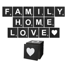 Load image into Gallery viewer, TenXVI Designs - Family Home Love Black Decorative Square Wooden Letters 5&quot;x5&quot;