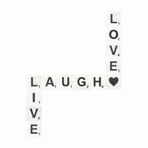 TenXVI Designs - Live Laugh Love White Decorative Square Wooden Letters 5"x5"