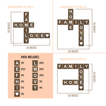 Load image into Gallery viewer, TenXVI Designs - Family Home Love Brown Decorative Square Wooden Letters 5&quot;x5&quot;