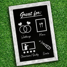 Load image into Gallery viewer, TenXVI Designs 32x46&quot; White Chalkboard Sign