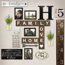 Load image into Gallery viewer, TenXVI Designs - Family Home Love Brown Decorative Square Wooden Letters 5&quot;x5&quot;