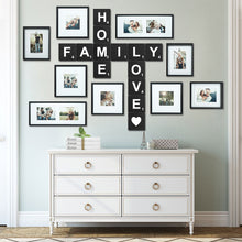 Load image into Gallery viewer, TenXVI Designs - Family Home Love Black Decorative Square Wooden Letters 5&quot;x5&quot;