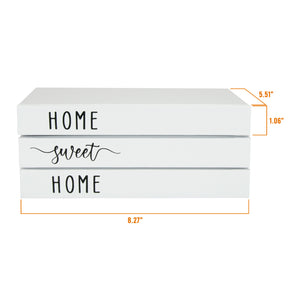 TenXVI Designs - Home Sweet Home Decorative White Hardcover Books, Set of 3