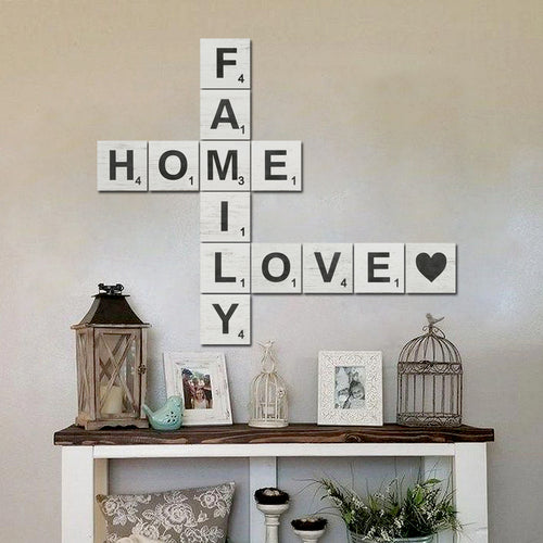 TenXVI Designs - Family Home Love White Decorative Square Wooden Letters 5