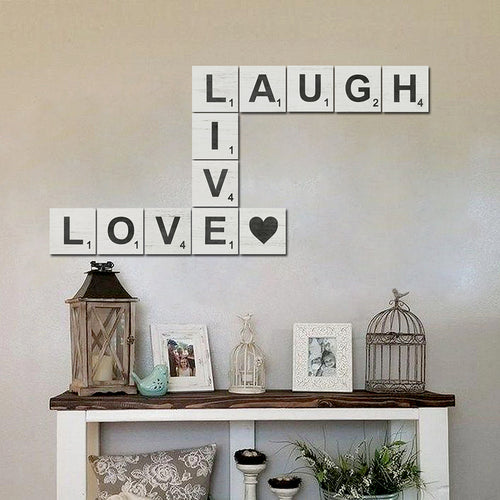 TenXVI Designs - Live Laugh Love White Decorative Square Wooden Letters 5