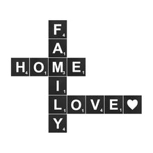 Load image into Gallery viewer, TenXVI Designs - Family Home Love Black Decorative Square Wooden Letters 5&quot;x5&quot;