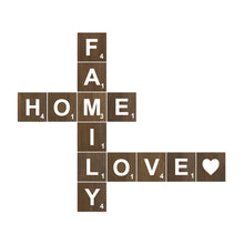 Load image into Gallery viewer, TenXVI Designs - Family Home Love Brown Decorative Square Wooden Letters 5&quot;x5&quot;