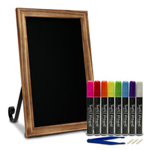 Load image into Gallery viewer, TenXVI Designs 11x17&quot; Torched Wood Chalkboard Sign and 8-Pack TenXVI Designs Vibrant Liquid Chalk Markers