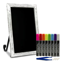 Load image into Gallery viewer, TenXVI Designs 11x17&quot; Rustic White Chalkboard Sign and 8-Pack TenXVI Designs Vibrant Liquid Chalk Markers