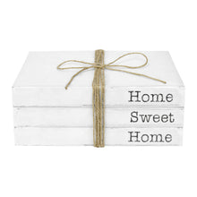 Load image into Gallery viewer, TenXVI Designs Decorative White Books, Set of 3 - Home Sweet Home