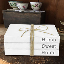Load image into Gallery viewer, TenXVI Designs Decorative White Books, Set of 3 - Home Sweet Home